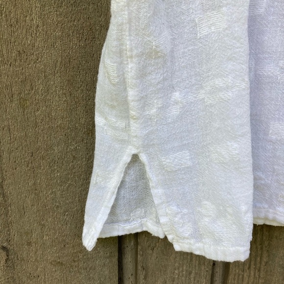 ELOHIM Top White Colorful Floral Embroidered Cotton Green Pink Blue Size Large - Picture 10 of 15